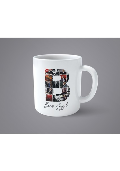 Öğretmenler Gününe Özel Atatürk Resimli B Harfli Isimli Baskılı Kupa Bardak