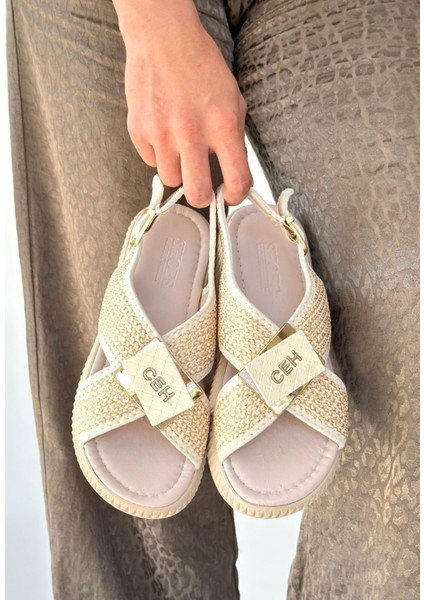 Cate Bej Hasır Cilt Sandalet fırsatları