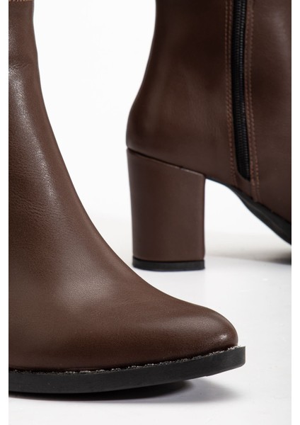 YSN-4422 Kahve Topuklu Kadın Çizme indirimleri