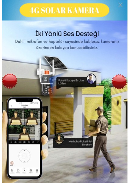 10X Zoom 4g Sim Kartlı-Solar Güneş Enerjili-Full Hd Çift Kameralı Akıllı Smart Güvenlik Kamerası modelleri