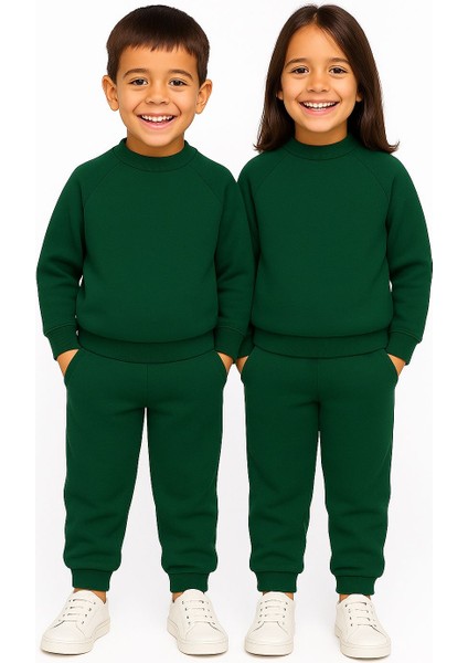 Uzun Reglan Kollu Bisiklet Yaka Çocuk Eşofman Takımı