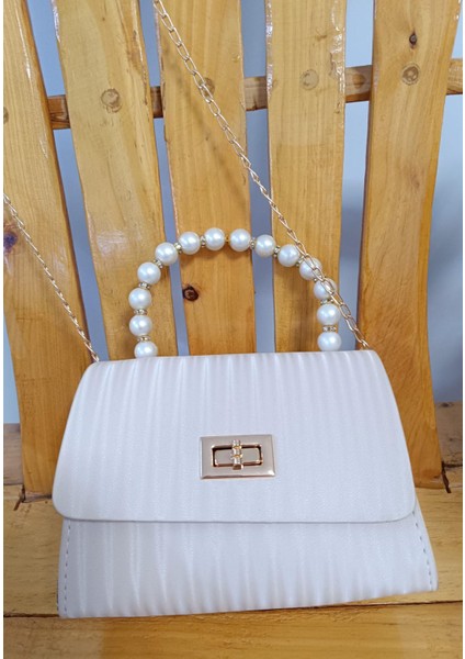 Is Berceste Kadın Incili Şık Zincirli El Omuz Abiye Düğün Çantası