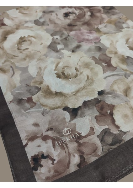 Kahve Winter Bloom Soft Şal