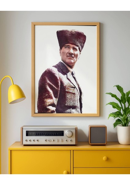 Atatürk Kalpaklı Portre Dijital Baskı Poster V1 (Çerçevesiz) fırsatları