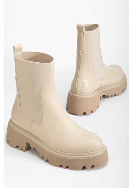 K-815 Bej Lastikli Yüksek Tabanlı Günlük Kadın Bot fırsatları