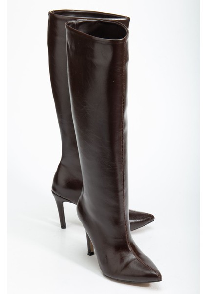 SYT-2004 Kahve Kırışık Rugan Günlük Bayan Çizme fırsatları