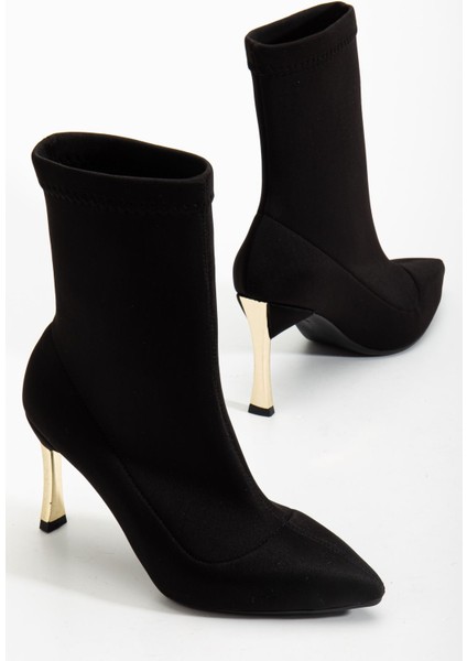 Kadın Siyah Streç Sivri Burun Ince Topuklu Bot fiyatları