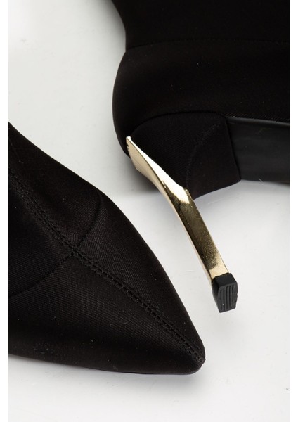 Kadın Siyah Streç Sivri Burun Ince Topuklu Bot modelleri