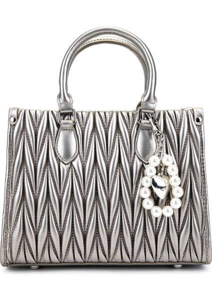 Kadın Suni Deri Metalik Omuz Çanta 921 27127 Bn Cnt SK25-26 Platın