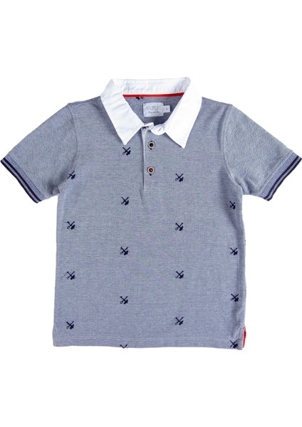 Organik Nakışlı Mavi Yazlık Erkek Çocuk Tshirt fiyatları