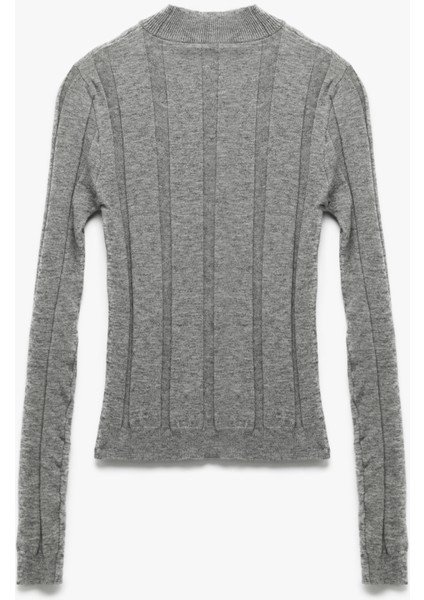 Dik Yaka Uzun Kollu Triko Kazak fiyatları