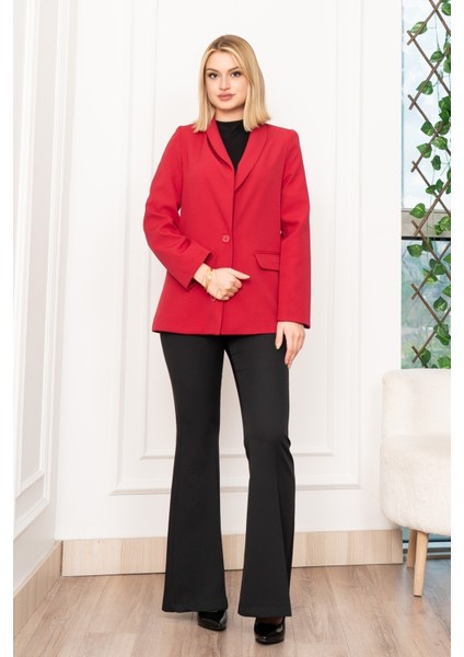 Şal Yaka Tek Düğme Cepli Astarlı Fit Ceket 8626