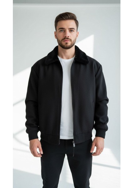 Erkek Kaşe Mont Kürklü Yaka Astarlı Fermuarlı Kışlık Ceket – Plus Scorpion