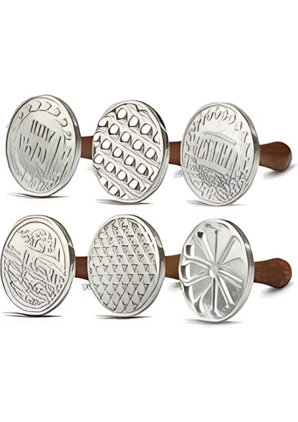 6'lı Döküm Kurabiye Kalıbı – Pankek Cookie Şekillendirici Set, Çeyizlik Yılbaşı Temalı