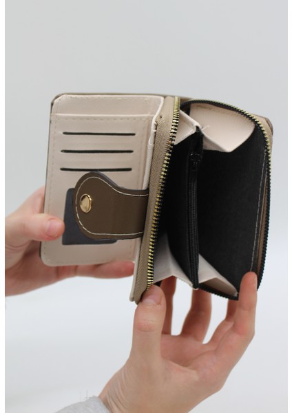 Bozuk Para Gözlü Bol Kartlıklı Vizon Mini Kadın Cüzdanı fırsatları