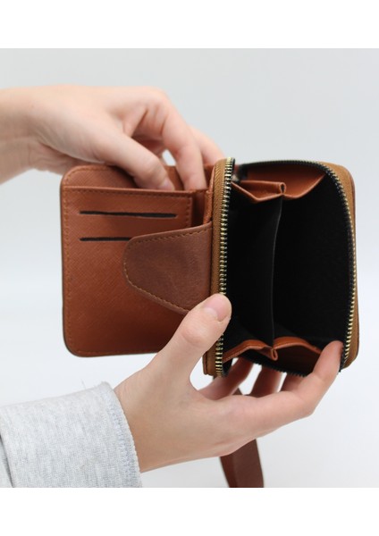 Elcikli Bozuk Para Gözlü Bol Kartlıklı Vizon Mini Kadın Cüzdanı indirimleri