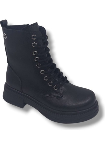 908 Kadın Siyah Bağcıklı Fermuarlı Postal Bot fırsatları