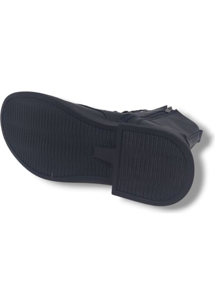 908 Kadın Siyah Bağcıklı Fermuarlı Postal Bot indirimleri