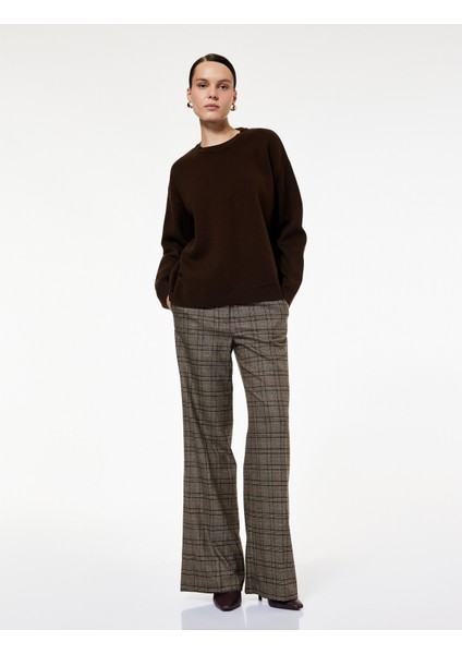 Bisiklet Yaka Uzun Kollu Triko Oversize Kazak