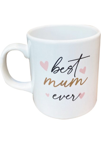 “best Mum Ever” Mottolu Yaldız Baskılı Porselen Kupa