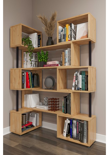 Asratrend Dk-02 Dekoratif Modern Kitaplık – Duvar/köşe Modüler Şık Tasarım, Salon & Ofis Kitaplığı modelleri