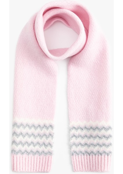 Simli Uzun Desenli Atkı