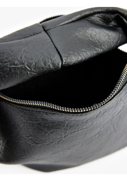 Suni Deri Fermuarlı El Çantası