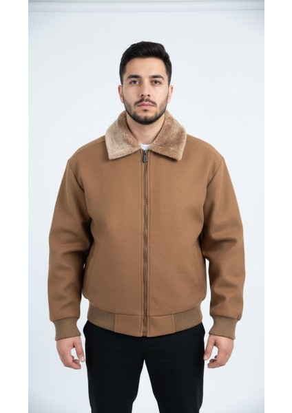 Erkek Kaşe Mont Kürklü Yaka Astarlı Fermuarlı Kışlık Ceket – Plus Scorpion