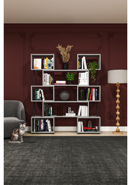 Dk-02 Dekoratif Modern Kitaplık – Duvar/köşe Modüler Şık Tasarım, Salon & Ofis Kitaplığı