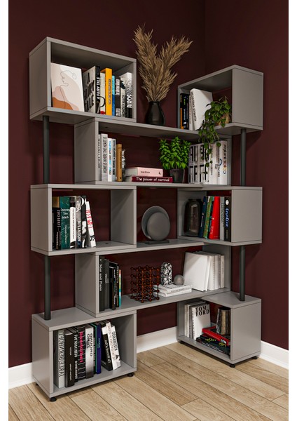 Dk-02 Dekoratif Modern Kitaplık – Duvar/köşe Modüler Şık Tasarım, Salon & Ofis Kitaplığı fiyatları