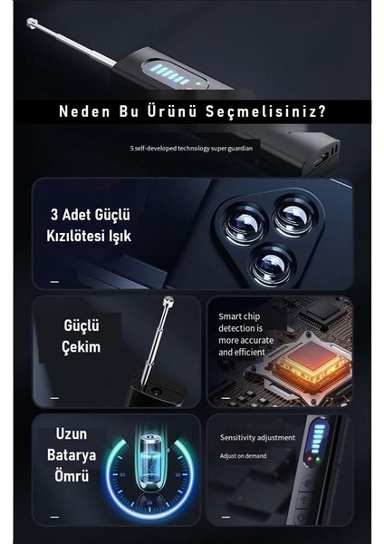 Gizli Kmera & Gps Dedektörü Casus Böcek & Dinlme Cihazı Bulucu modelleri