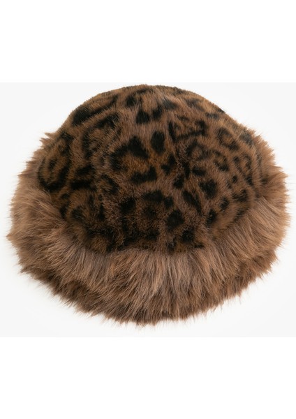 Peluş Detaylı Lepoar Desenli Bucket Şapka fiyatları