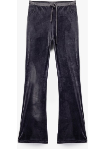 Beli Bağcıklı Rahat Kalıp Kadife Pijama Altı modelleri