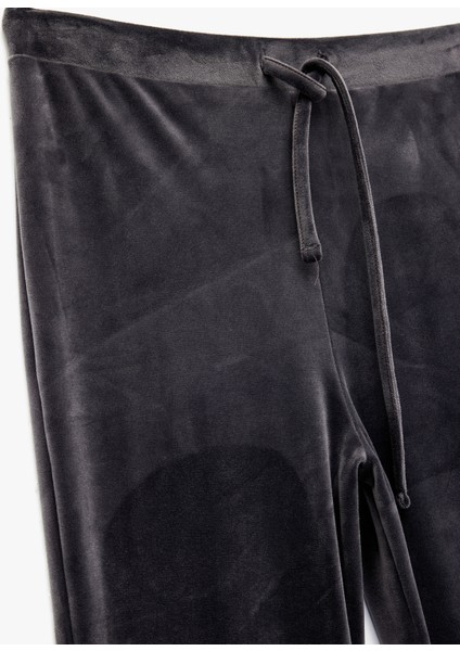 Beli Bağcıklı Rahat Kalıp Kadife Pijama Altı indirimleri