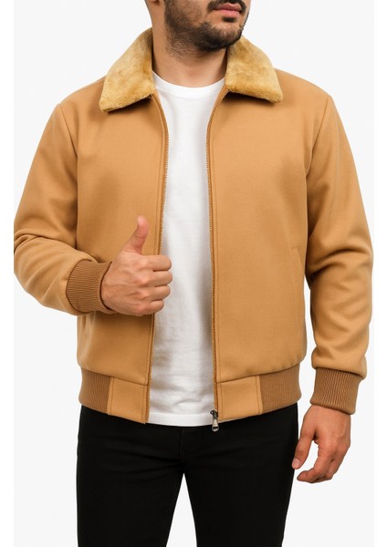 Erkek Kaşe Mont Kürklü Yaka Astarlı Fermuarlı Kışlık Ceket – Plus Scorpion