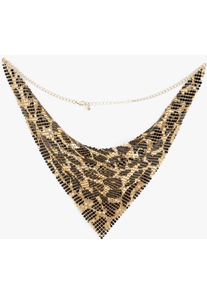 Leopar Desenli Metal Bandana Kolye modelleri