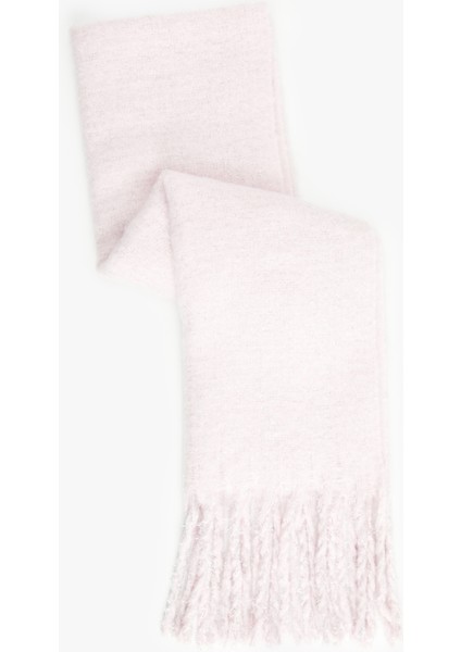 Sim Detaylı Püsküllü Uzun Atkı