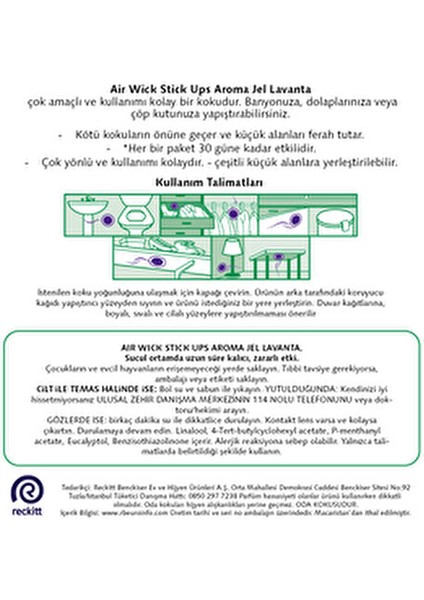 Stick Up Oda Kokusu Lavanta 3'lü Küçük Alanlar İçin Etkili Koku