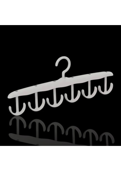 6 Kancalı Yer Tasarruflu Dolap Içi Askı – Pratik Plastik Düzenleyici Aparat | Elbise ve Aksesuar Askısı Dolap Organizeri