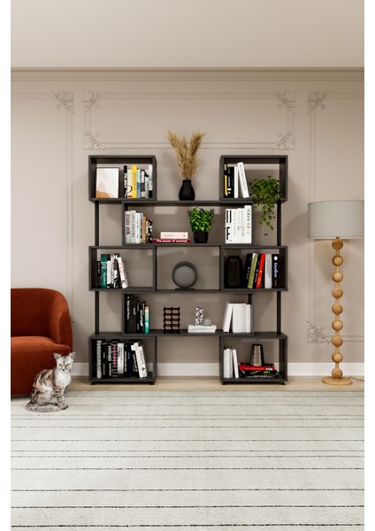 Asratrend Dk-02 Dekoratif Modern Kitaplık – Duvar/köşe Modüler Şık Tasarım, Salon & Ofis Kitaplığı