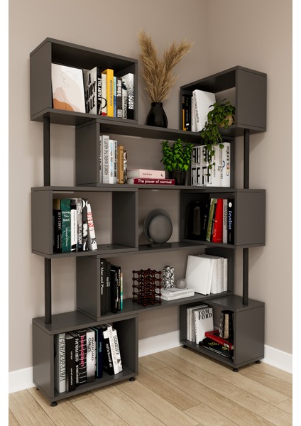 Asratrend Dk-02 Dekoratif Modern Kitaplık – Duvar/köşe Modüler Şık Tasarım, Salon & Ofis Kitaplığı fiyatları