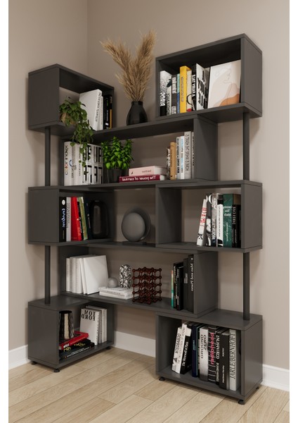 Asratrend Dk-02 Dekoratif Modern Kitaplık – Duvar/köşe Modüler Şık Tasarım, Salon & Ofis Kitaplığı modelleri