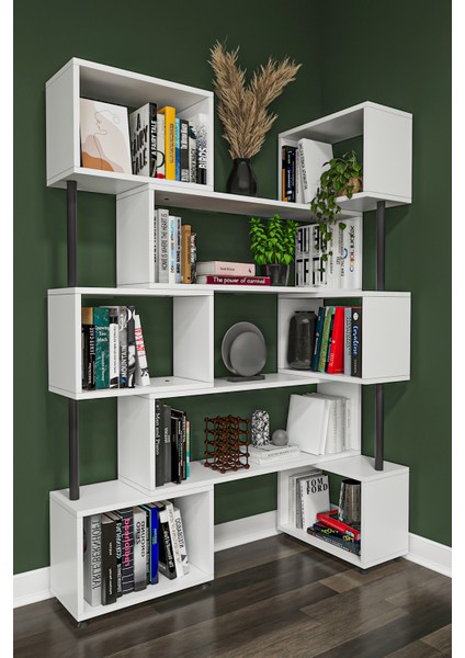 Asratrend Dk-02 Dekoratif Modern Kitaplık – Duvar/köşe Modüler Şık Tasarım, Salon & Ofis Kitaplığı fiyatları
