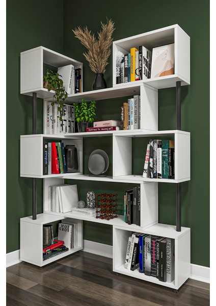 Asratrend Dk-02 Dekoratif Modern Kitaplık – Duvar/köşe Modüler Şık Tasarım, Salon & Ofis Kitaplığı modelleri