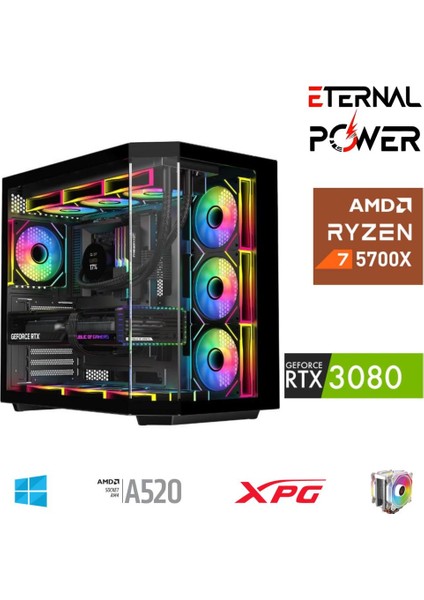E.power Ryzen 7 5700X 32G Ddr4 1tb M.2 RTX3080 A520 A650W