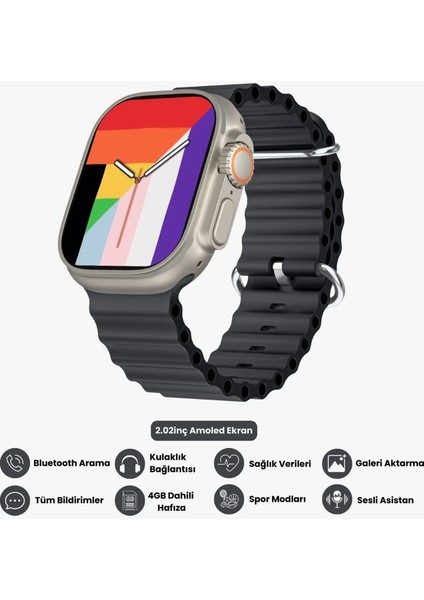 Watch Hk 11 Ultra 3 Amoled Akıllı Saat Iphone ve Android Tüm Telefonlara Uyumlu Amoled Ekran