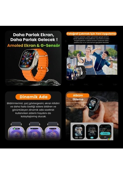 Watch Hk 11 Ultra 3 Amoled Akıllı Saat Iphone ve Android Tüm Telefonlara Uyumlu Amoled Ekran indirimleri