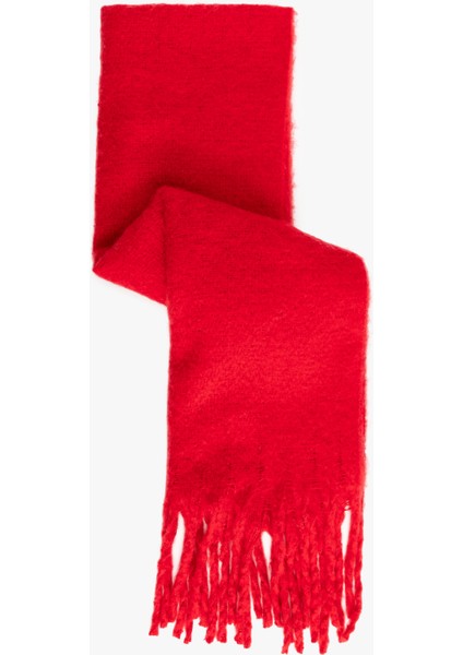 Yumuşak Dokulu Püsküllü Uzun Atkı