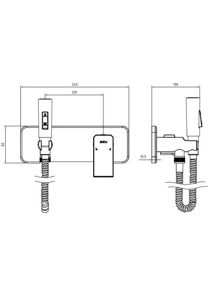 Tiera Ankastre Taharet Shut-Off Bataryası El Duşlu Sıva Üstü Grubu + Sıva Altı 102167005-KE fırsatları