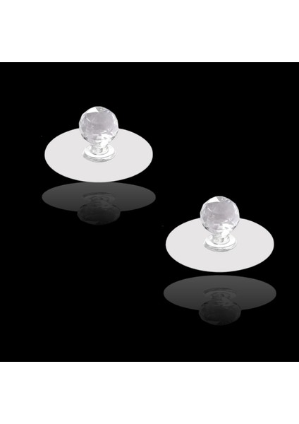 2'li Kristal Görünümlü Güçlü Yapışkanlı Kulp Askı – Delmeden Montajlı Pratik Tutma Kolu | Dolap, Çekmece ve Kapaklar Için